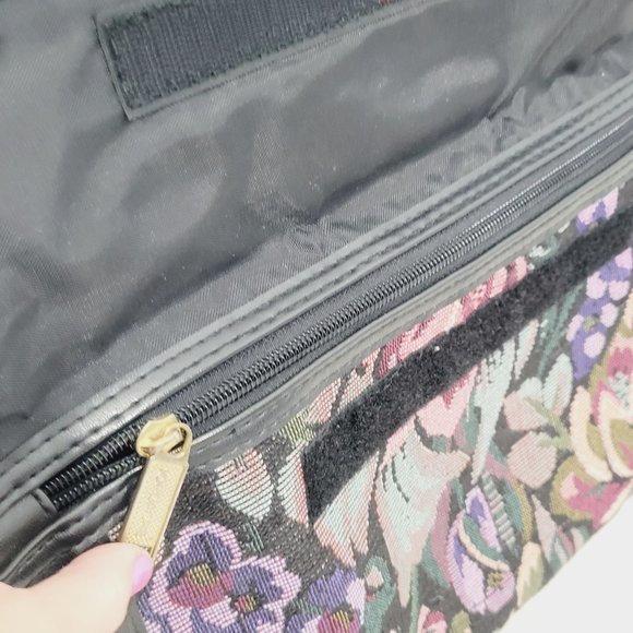 Jordache Vintage Pink Floral Woven Overnight Carry On Luggage Travel Bag Strap - Picture 4 of 14